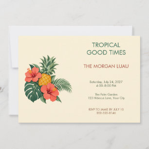 Hibiscus Pineapple Tropical Party Invitation