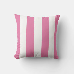 Hibiscus Pink and White Stripe Pillow
