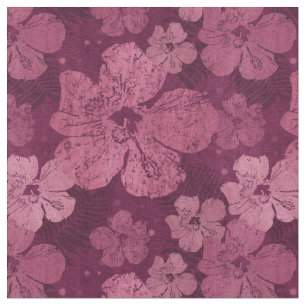 Hibiscus Pink Flowers Batik Fabric