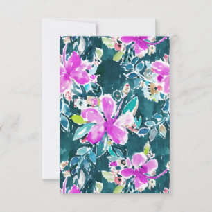 HIBISCUS POP Tropical Watercolor Floral Flat Card