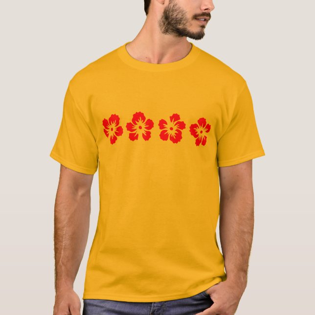 hibiscus rose of Sharon red T-Shirt (Front)