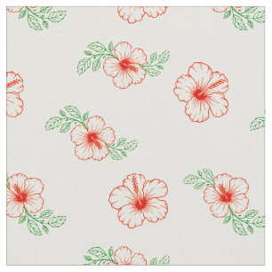 Hibiscus Shoe Flower Pattern Fabric