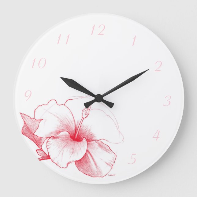 Hibiscus Sketch clock (Front)