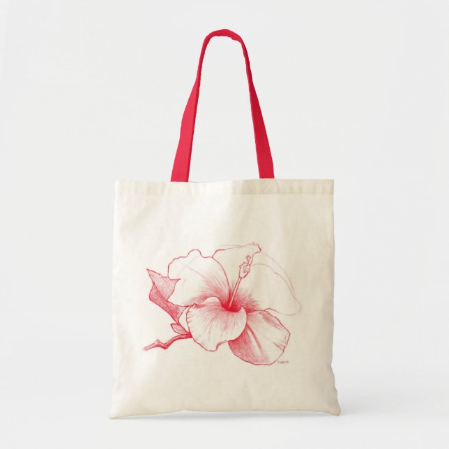 Hibiscus Sketch tote bag (Front)
