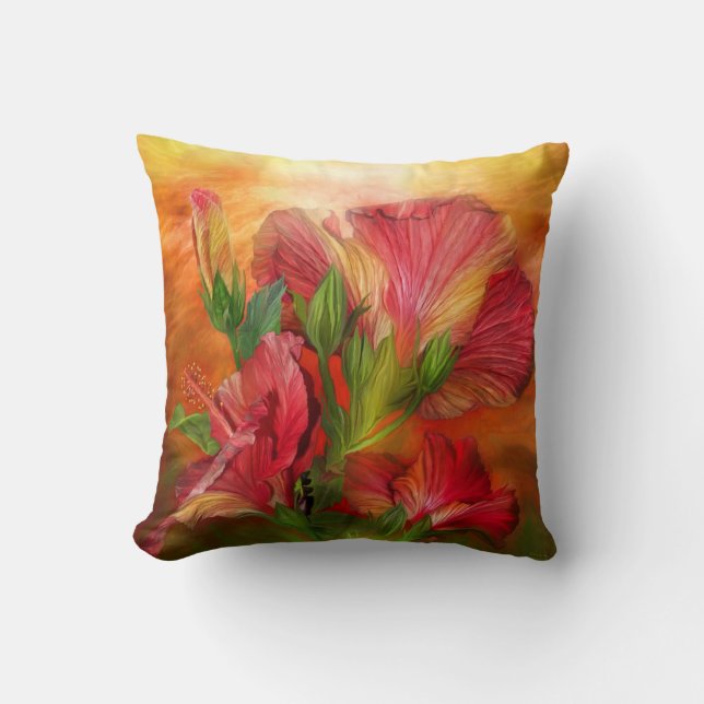 Hibiscus Sky Art Decorator Pillow (Front)