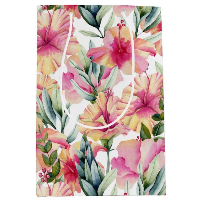 Hibiscus Summer Garden  Medium Gift Bag (Front)