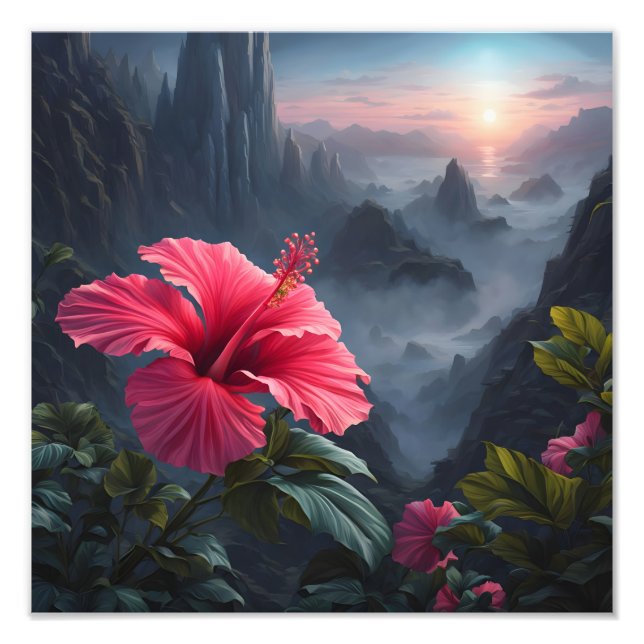 Hibiscus Sunset Photo Print (Front)