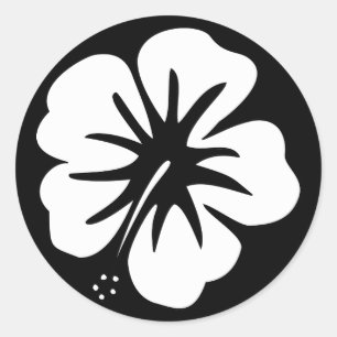 Hibiscus Template Classic Round Sticker