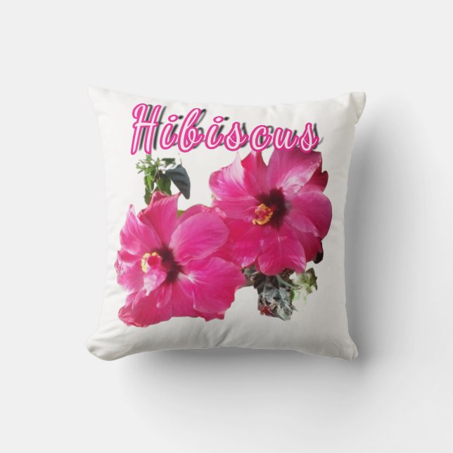 Hibiscus   throw pillow (Front)