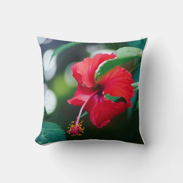 Hibiscus Throw Pillow (Front)
