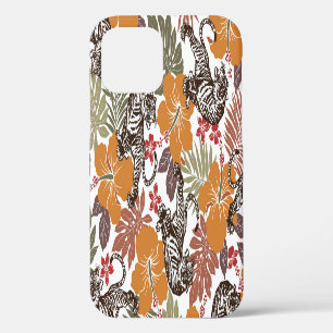 Hibiscus Tiger, Exotic Pattern. iPhone 12 Case