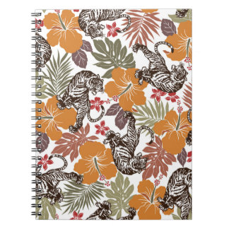 Hibiscus Tiger, Exotic Pattern. Notebook