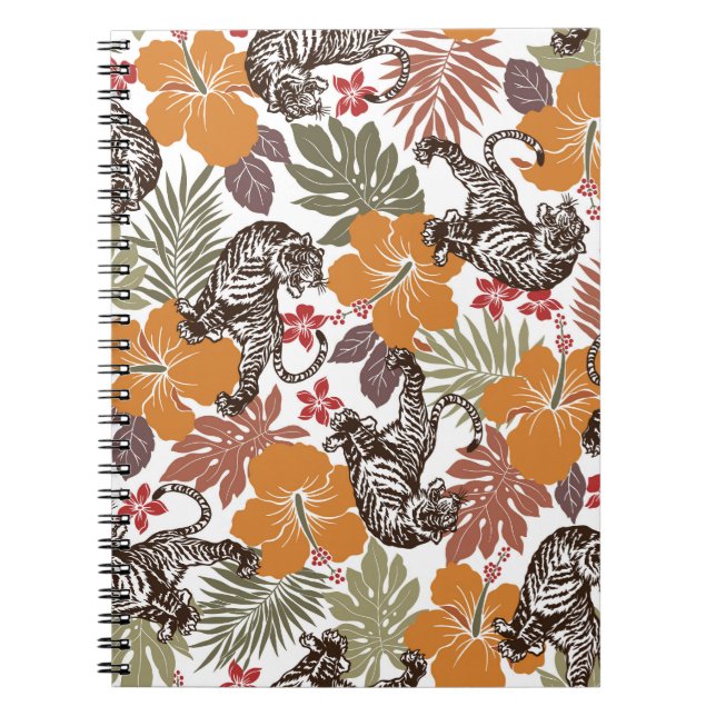 Hibiscus Tiger, Exotic Pattern. Notebook (Front)
