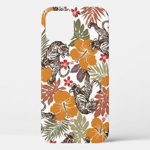 Hibiscus tiger pattern iPhone 12 case