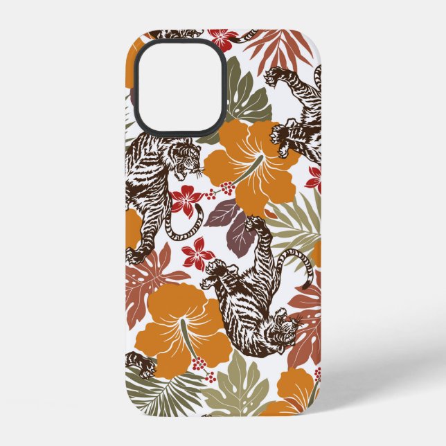 Hibiscus tiger pattern iPhone case (Back)