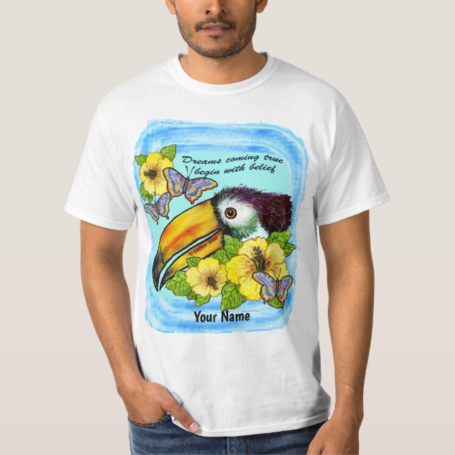 Hibiscus Toucan   t-shirt (Front)