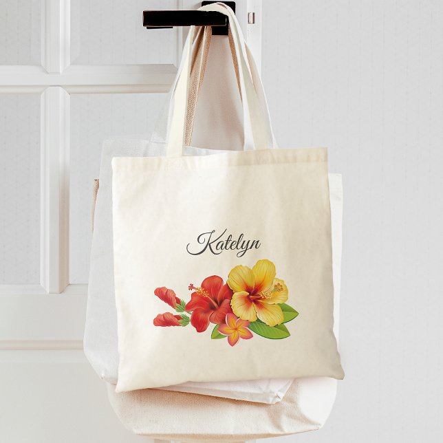 Hibiscus Tropical Floral Bridesmaid Tote Bag (Hibiscus Tropical Floral Bridesmaid Tote Bag)