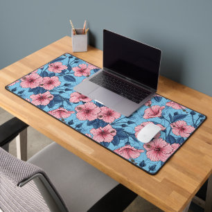 Hibiscus Tropical Floral Pattern Desk Mat