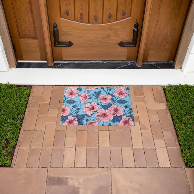 Hibiscus Tropical Floral Pattern Doormat (Outdoor)