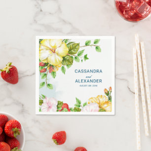 Hibiscus Tropical Floral Wedding Napkin