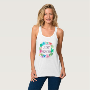 Hibiscus Tropical Flower Just Beachy Tank Top Her