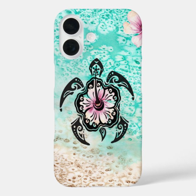 Hibiscus Turtle Case-Mate iPhone Case (Back)
