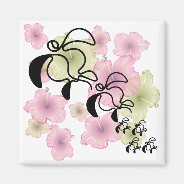 Hibiscus-Turtle-Family Magnet (Front)