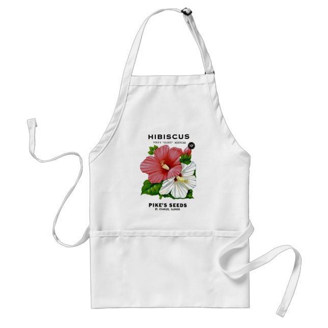 Hibiscus Vintage Seed Packet Standard Apron (Front)