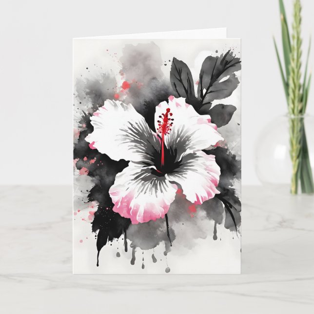 Hibiscus - Watercolor flowers Card (Front)