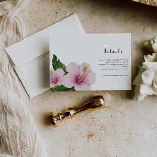  Hibiscus Wedding Details Card