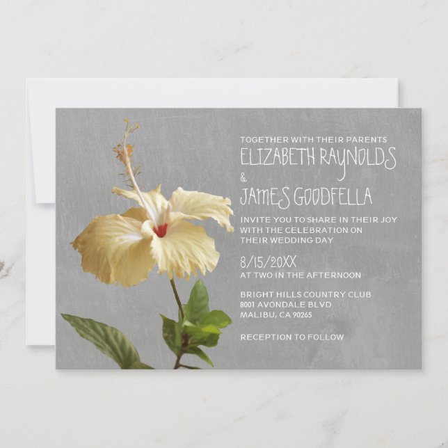 Hibiscus Wedding Invitations (Front)