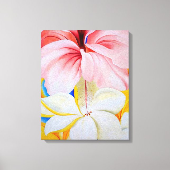 Hibiscus with Plumeria Canvas Print (Front)