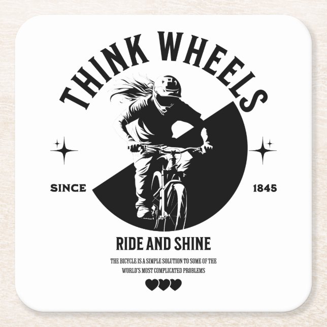 Hich Contrast Biking Image on Coaster (Front)