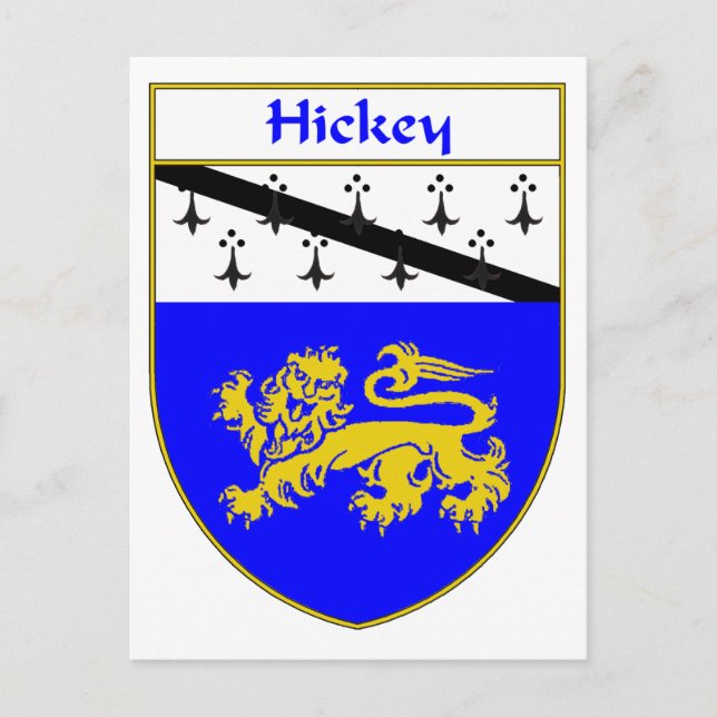 Hickey Coat of Arms/Family Crest Postcard (Front)