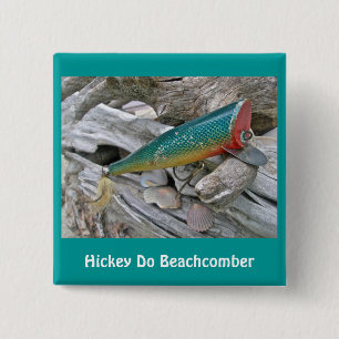 Hickey Do Beachcomber Vintage Fishing Lure Series 15 Cm Square Badge
