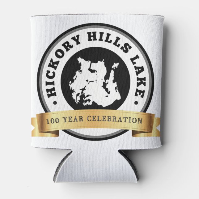 Hickory Hills Lake 100 Year Celebration Can Cooler (Front)