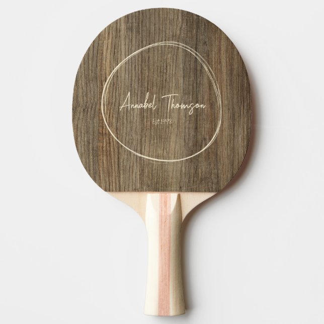 Hickory Wood Name in Drawn Circle  Ping Pong Paddle (Front)