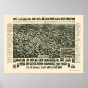 Hicksville, NY Panoramic Map - 1925 Poster