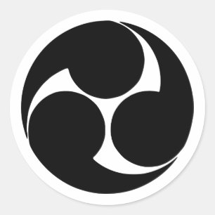 Hidari mitsudomoe, Japan Classic Round Sticker