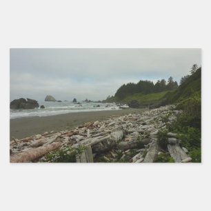 Hidden Beach I at Redwood National Park Rectangular Sticker