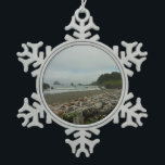 Hidden Beach I at Redwood National Park Snowflake Pewter Christmas Ornament<br><div class="desc">Redwood National Park is obviously known for its Coastal Redwood groves, but there are also many trails out of the groves and to pristine, untouched beaches. Here's "Hidden Beach", one of many found off the Coastal Trail. This photo is also featured as the widescreen wallpaper "Hidden Beach" from the National...</div>