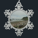 Hidden Beach I at Redwood National Park Snowflake Pewter Christmas Ornament<br><div class="desc">Redwood National Park is obviously known for its Coastal Redwood groves, but there are also many trails out of the groves and to pristine, untouched beaches. Here's "Hidden Beach", one of many found off the Coastal Trail. This photo is also featured as the widescreen wallpaper "Hidden Beach" from the National...</div>