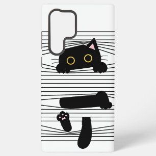 Hidden Black Cat Cute Funny Minimalist Animal Love Samsung Galaxy Case