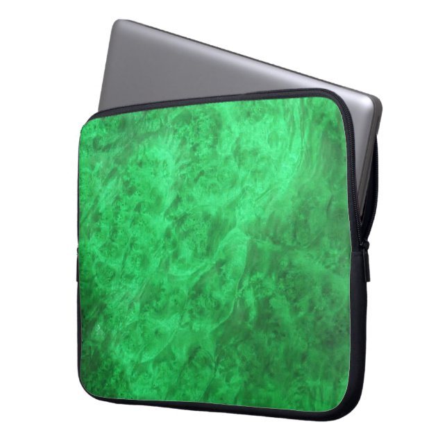 Hidden Canines/Emerald Walnut Burl Laptop Sleeve (Front Left)