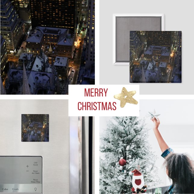 Hidden Christmas Tree in Manhattan at Night Magnet (Creator Uploaded)