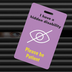 Hidden disability Lanyard Invisible illness ID ID Badge