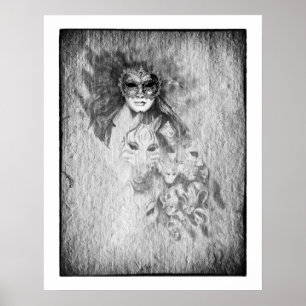 Hidden Faces & Beyond Mask /Venice Poster