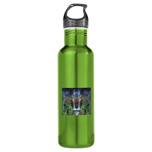 Hidden Faces in Fantasy Waterfalls 710 Ml Water Bottle (Front)