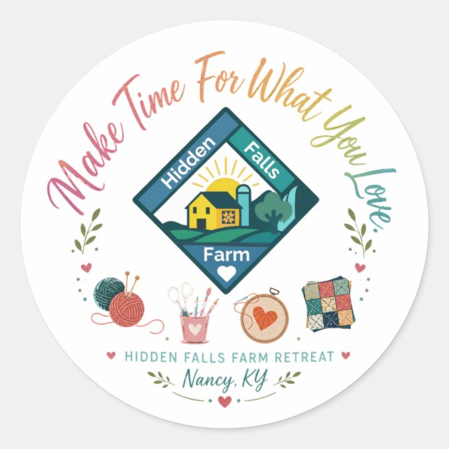 Hidden Falls Farm Sticker (Front)