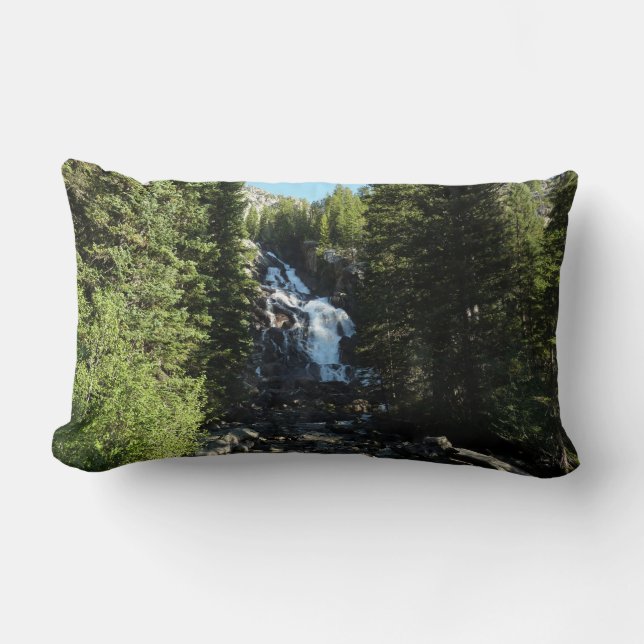 Hidden Falls in Grand Teton National Park Lumbar Cushion (Front)